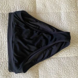 L*Space Black Frenchi Ribbed Bikini Bottoms Size M